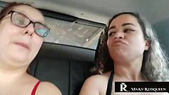 street interview turns wild flashing big tits redhead milf in car