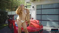 alexis texas bubble butt bbw blonde strips hot on car hood