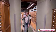 ClubSweethearts 18yo Lesbians Lick Shaved Pussies and Finger Tight Holes in Library Lust Orgy