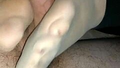 i love giving this homemade sensual footjob in tan stockings