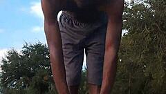 hempstead's homemade athletic workout turns intimate