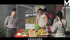 newlywed wife toilet cheats with vegetable stall owner's rough fuck
