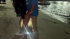 hotwife spreads legs on beach sand for stranger's deep pussy fuck