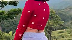 Outdoor Photos Tease Into Nude Latina Creampie Fuck