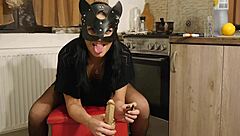 jerk off watching my dirty dildo ride intense kitchen squirt