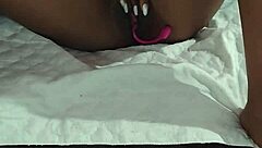 skinny black amateur flashes wet pussy and toys her natural small tits