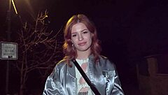 ginger babe squirts soaking public agent's huge cock