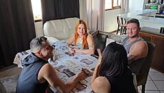 Morning coffee turns into wild couple swap