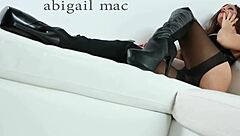 abigail mac fingers pussy wildly in pantyhose frenzy