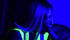 Milf spits on black cock outdoors