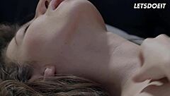 Big Tits Czech Virgin's First Lesbian Kiss And Fuck