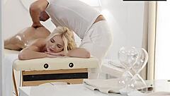 Blonde Lika Star's big cock massage tease