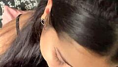 Submissive girlfriend gags on monster cock deepthroat!