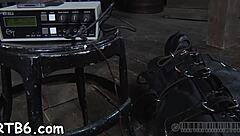 upside down bound babe nipples clamped in hardcore fuck