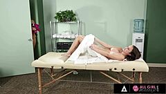 Slutty Aaliyah's Dripping Mouth Craves Dillion Harper's Oiled Pussy in Lesbian Massage