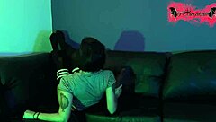 Alien Colombian brunette begs for sloppy deepthroat on monster cock, humiliated doggystyle