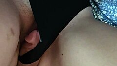 shameless girl vibrating toy pussy groped ass cum panties public bus