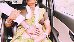 Indian Aunty's Big Natural Tits Bounce in Dirty Talk Long Drive Fuck