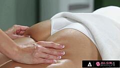 Slutty Aaliyah's Dripping Mouth Craves Dillion Harper's Oiled Pussy in Lesbian Massage