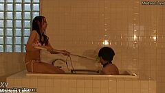 Japanese Femdom Risa Drowns Slave in Bathtub Anal Torment!
