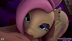 Fluttershy Devours Monster Cock with Deepthroat Facial