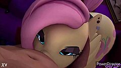 Fluttershy Devours Monster Cock with Deepthroat Facial