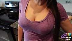 step milf melanie hicks teases with wet pov blowjob