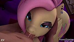 Fluttershy Devours Monster Cock with Deepthroat Facial