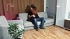 Filming Redhead Wife's Lover Pounding Creampie Deep In Homemade Cheating Session With Heels Gloves Nylon