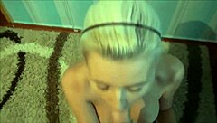 Petite Blonde Cutie GIVES Sloppy BLOWJOB And Hot FACIAL