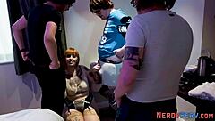 Newbie amateur sucks nerd cock