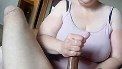 Curvy Blonde MILF Wife Swallows Huge Cock Deep Gagging