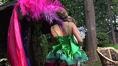 Lucky guy fucks Tinkerbell Cinderella cowgirl doggystyle facial