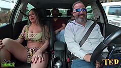 Cleo Cadillac flashes big ass tits during wild Brazilian street ride