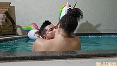 hey, watch this nympho actress fuck poolside between takes!