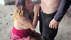 mexicana gets horny on halloween and gives sloppy oral!