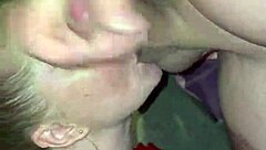 Blonde bombshell sucks huge cock licks balls nonstop