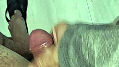 pornstar strokes mini cock to hot solo cumshot