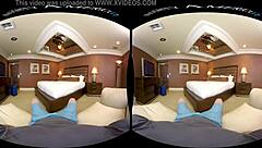 Naughty America pornstar bounces big natural tits in hotel VR