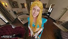 VR Conk Fucks Princess Zelda Cowgirl Till Wet Pussy Creampie Parody