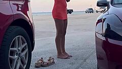 mysterious car dressing teases outdoor public eyes compilation