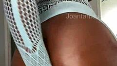 Joanfantasy's Creamy Pussy Dripping in Light Blue Lingerie Solo Play!