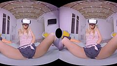 czech blonde small tits dildo outdoor vr solo