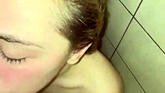 sexy babe gulps pee in wild golden shower domination