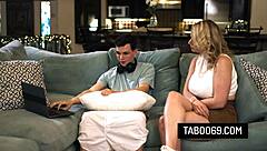 Busty milf rachael cavalli seduces porn addict with deepthroat taboo fuck