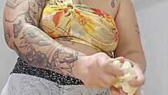 I stuff shorts deep into my pussy for that split look