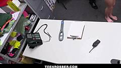 Tiny Titted Shop Lifter Aria Valencia Suggests Riding Officer Cock Secretly