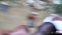 Hot Neighbor's Oiled Big Ass Takes Hardcore Outdoor Chair Fucking