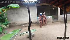 Village Amateur Kitchen Cowgirl Ride On Two Long Cocks Bent Over Doggystyle