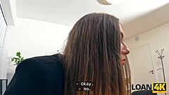 Loan4k office seduction turns into secret fingering with stockings brunette